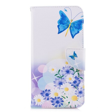 Cover Huawei Y7 2018 Painted Butterflies and Flowers