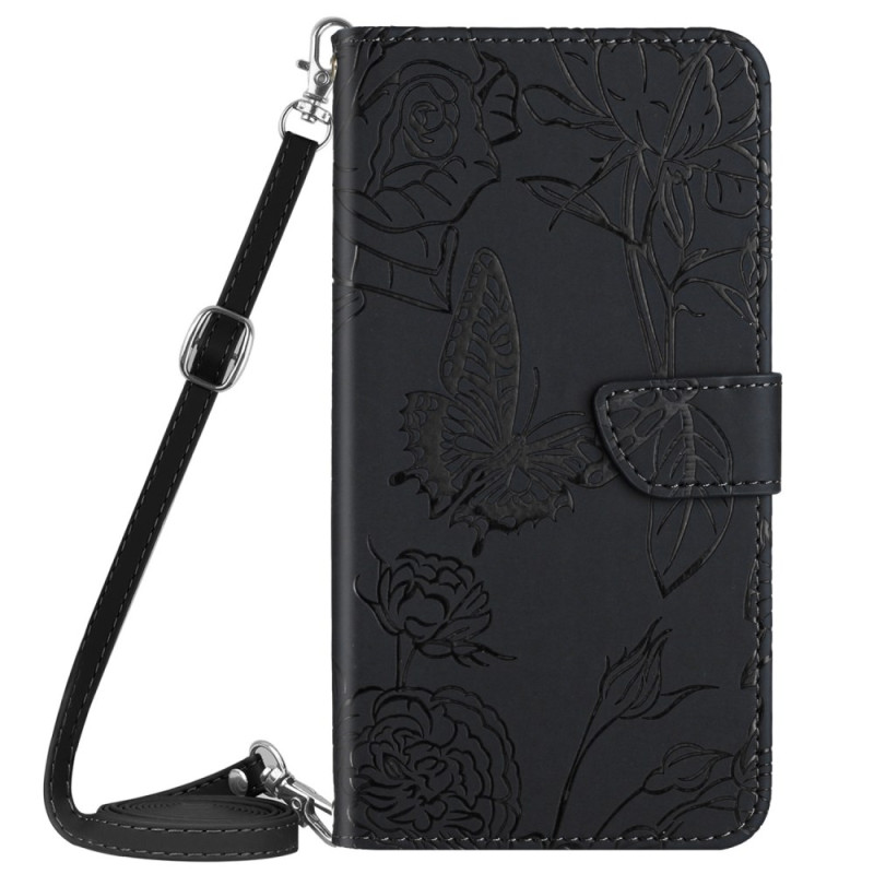 Case Oppo Reno 12F 5G Printed Butterflies Shoulder Strap