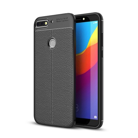Cover Huawei Y7 2018 Leather Effect Lychee Double Line