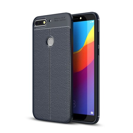 Cover Huawei Y7 2018 Leather Effect Lychee Double Line