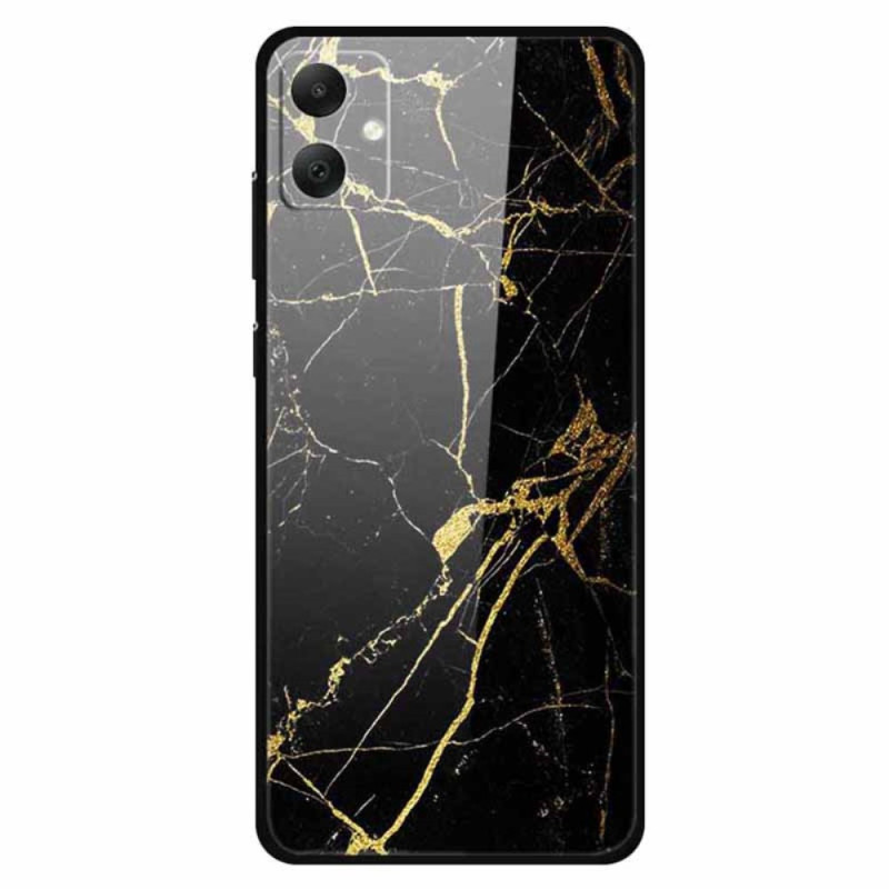 Samsung Galaxy A05 Hardcover Marble Glass Black and Gold