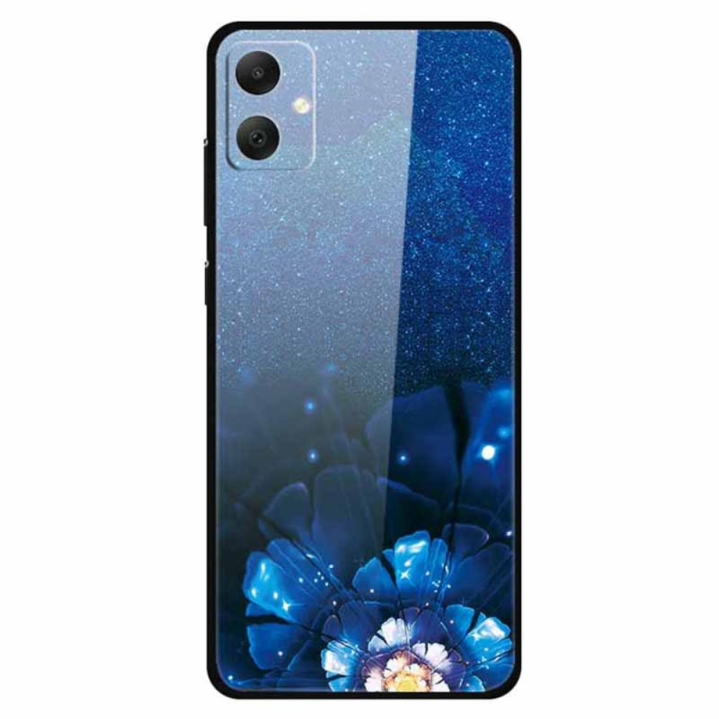 Samsung Galaxy A05 Toughened Glass Blue Flowers Case