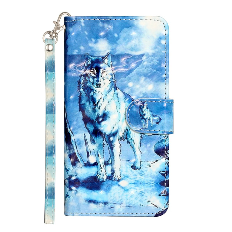 Housse Xiaomi Redmi 14C Loup des Neiges à Lanière