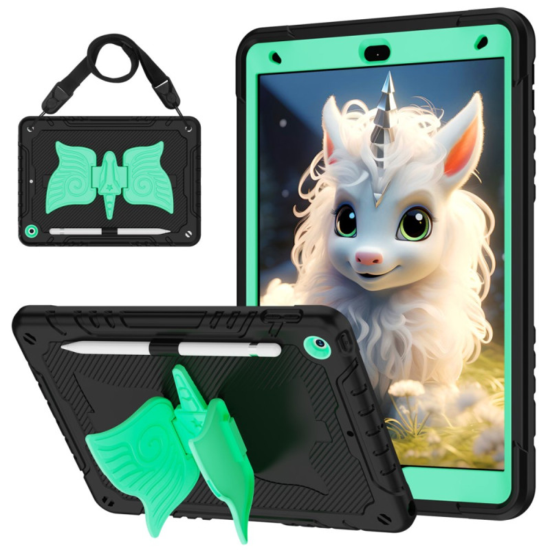 Coque iPad 10.2" (2021) (2020) (2019) Kids Licorne et Bandoulière