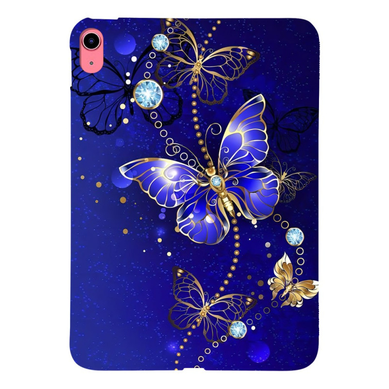 iPad Case 10.9 (2022) Butterflies Blue and Gold