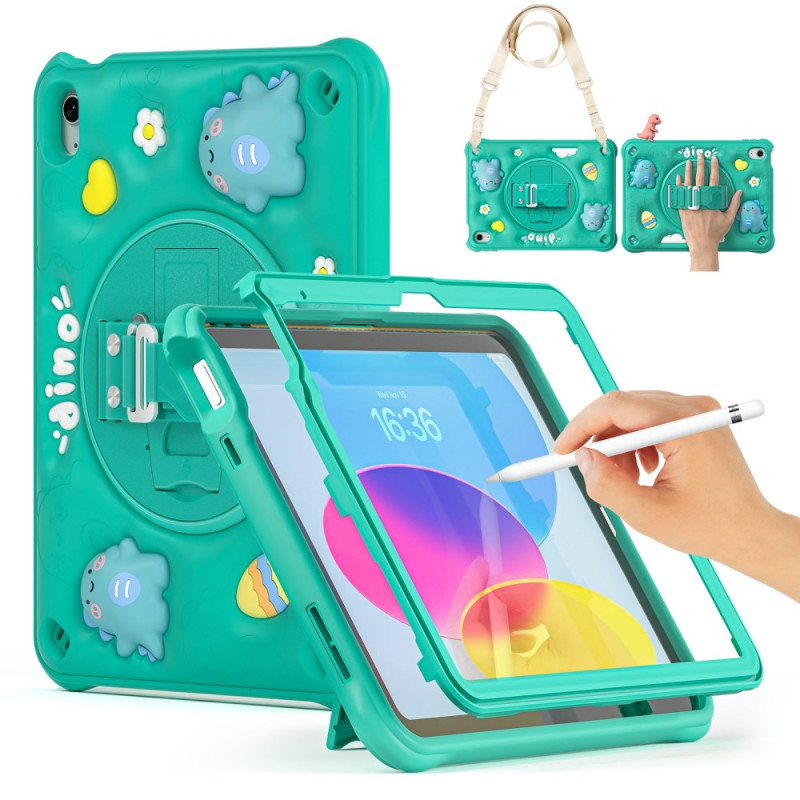 iPad Cover 10.9 (2022) KIds Dinosaur Strap and Stand