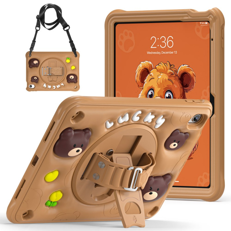 iPad Cover 10.9 (2022) Kids Bear Strap and Shoulder Strap