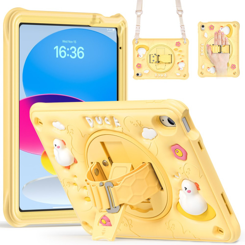 iPad Case 10.9 (2022) Kids Duck Support and Shoulder Strap