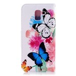 Samsung Galaxy J6 Case Painted Butterflies and Flowers