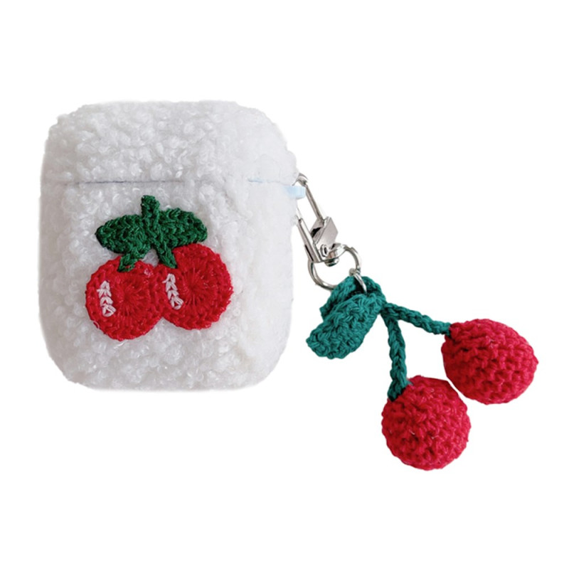 AirPods 2 / 1 Plush Case with Cherry Pendant