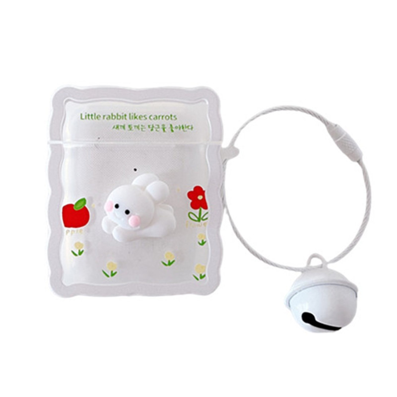 AirPods 2 / 1 Case Rabbit Design with Bell Pendant