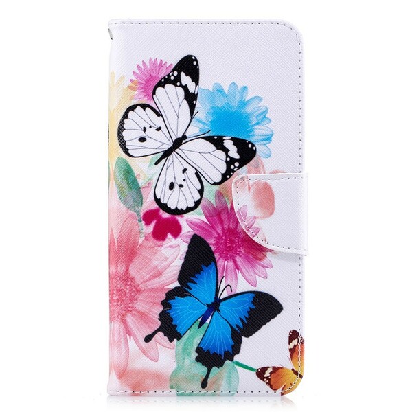 Case iPhone XS Max Butterflies and Flowers Painted