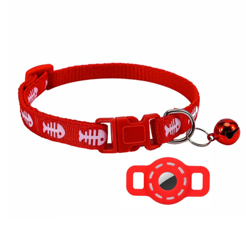 Pet collar with AirTag case
 and bell