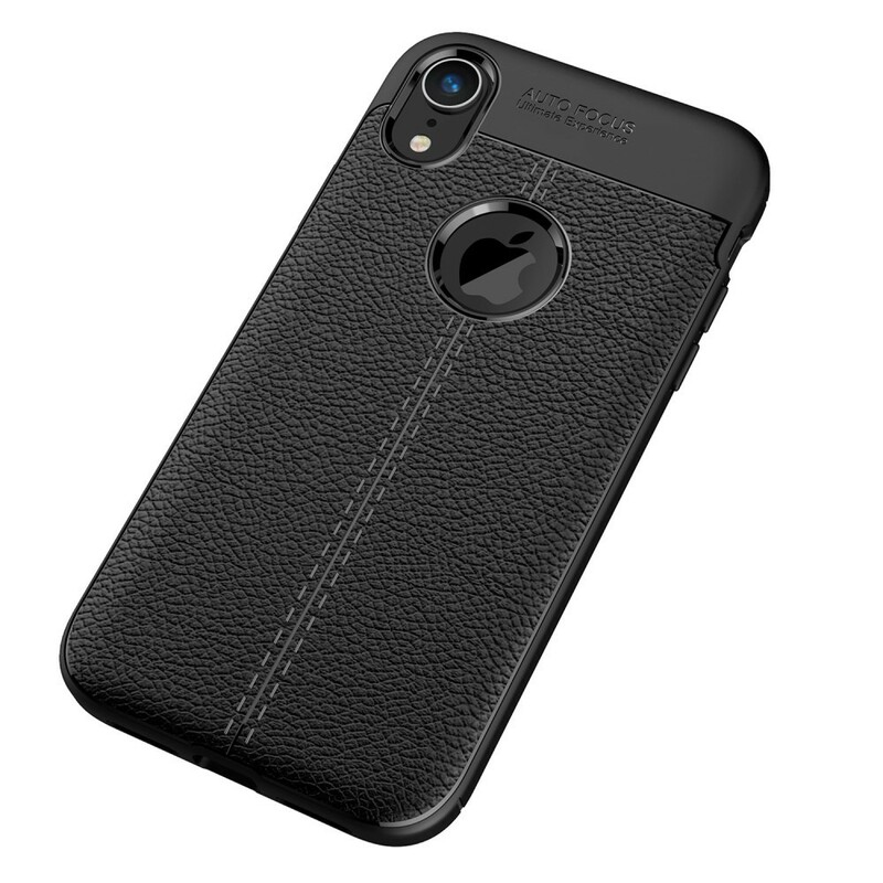 iPhone XR Leather Case Lychee Effect Double Line