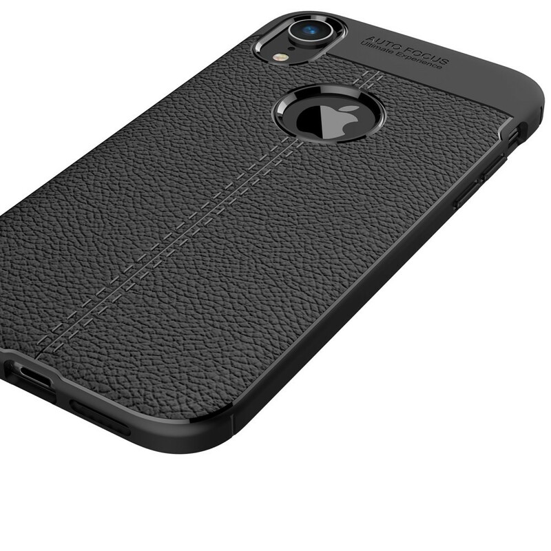 iPhone XR Leather Case Lychee Effect Double Line