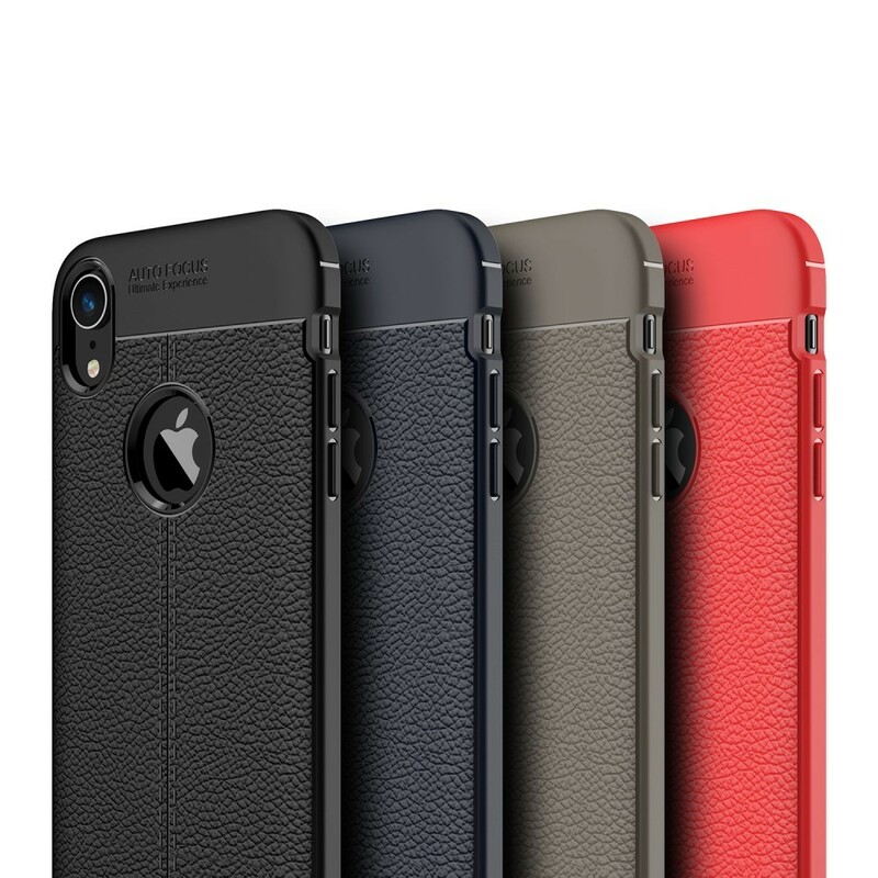 iPhone XR Leather Case Lychee Effect Double Line