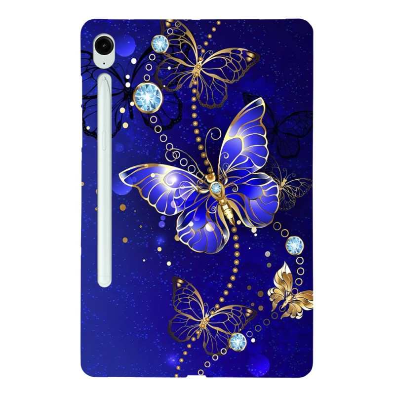 Samsung Galaxy Tab S9 FE / S9 Case Blue and Gold Butterflies