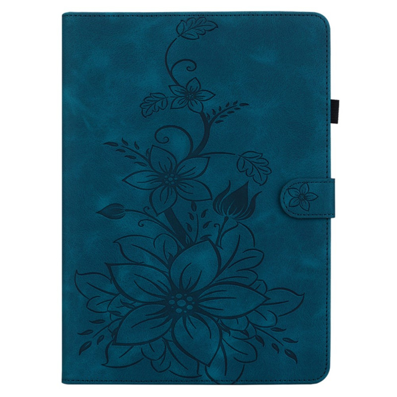 Samsung Galaxy Tab S9 / S8 / S7 CaseFloral pattern suede effect