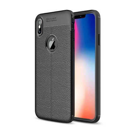 iPhone XS Max Leather Case Lychee Effect Double Line