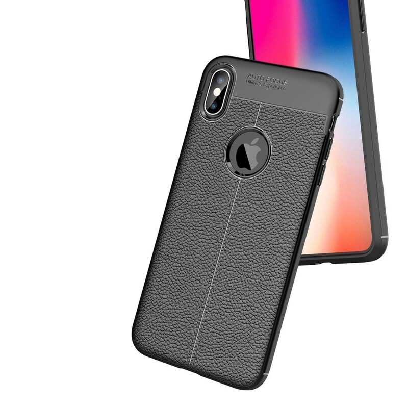 iPhone XS Max Leather Case Lychee Effect Double Line
