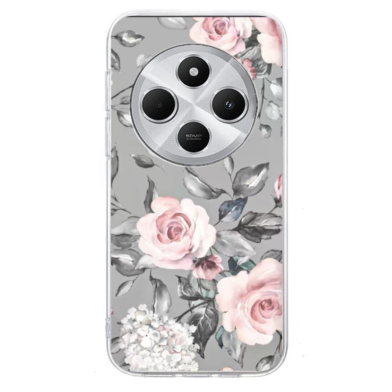 Xiaomi Redmi 14C / Poco C75 Case Flowers on Grey Background