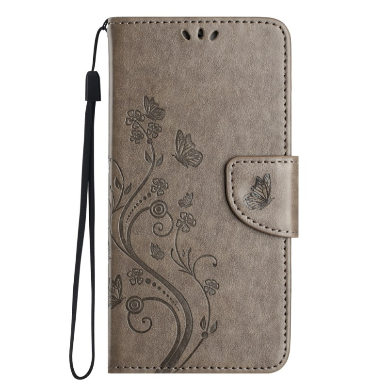 Xiaomi Redmi 14C / Poco C75 Case Flowers and Butterflies with Strap