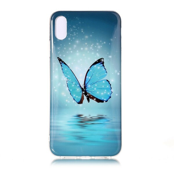 Case iPhone XR Papillon Bleu Fluorescent
