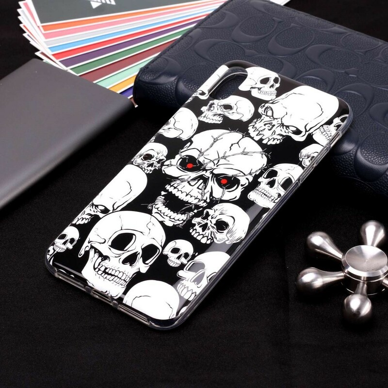 iPhone XR Case Caution Fluorescent Skulls