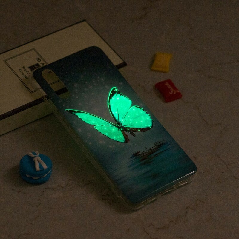 Case iPhone XS Max Butterfly Blue Fluorescent