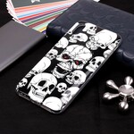 iPhone XS Max Case Caution Fluorescent Skulls