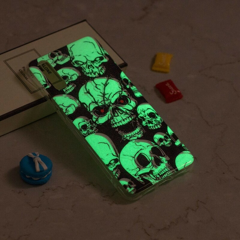 iPhone XS Max Case Caution Fluorescent Skulls