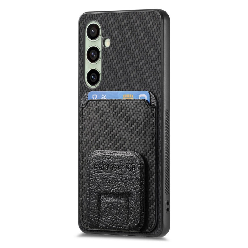 Samsung Galaxy S25 5G Carbon Fibre Case Card Holder and Stand