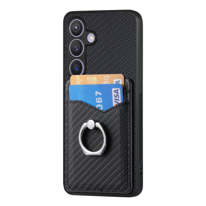 Samsung Galaxy S25 5G Carbon Fibre Case Card Holder and Support Ring