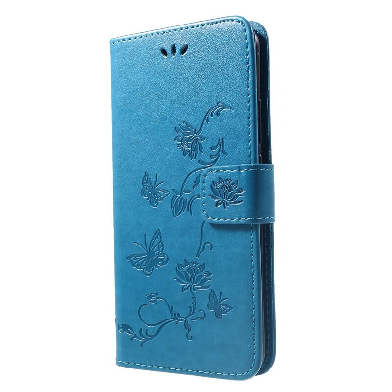 Case Huawei P Smart Plus Butterflies And Flowers With Strap
