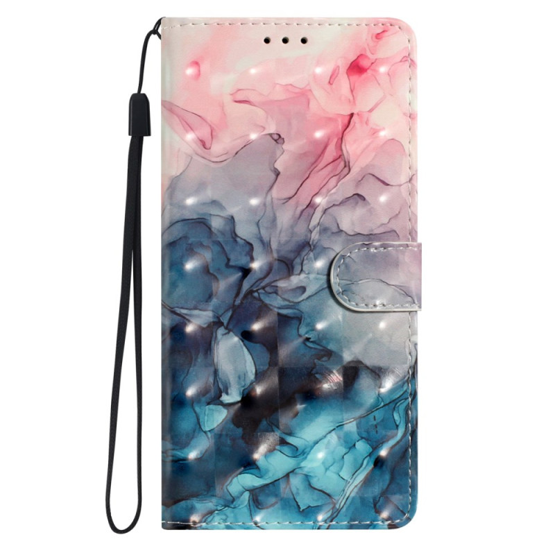 Samsung Galaxy A36 5G Pink and Blue Marble Strap Case