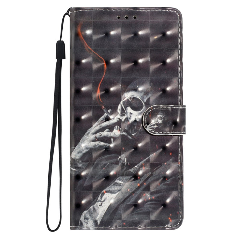 Samsung Galaxy A36 5G Case 3D Smoking Skeleton Pattern