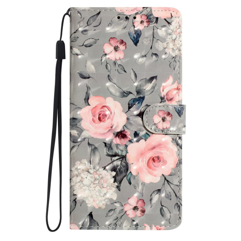 Samsung Galaxy A36 5G Pink Flower Strap Case