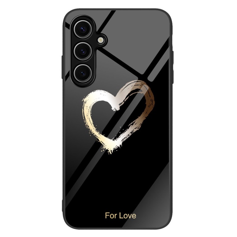 Samsung Galaxy A36 5G Hardcover Gold Heart on Black Background