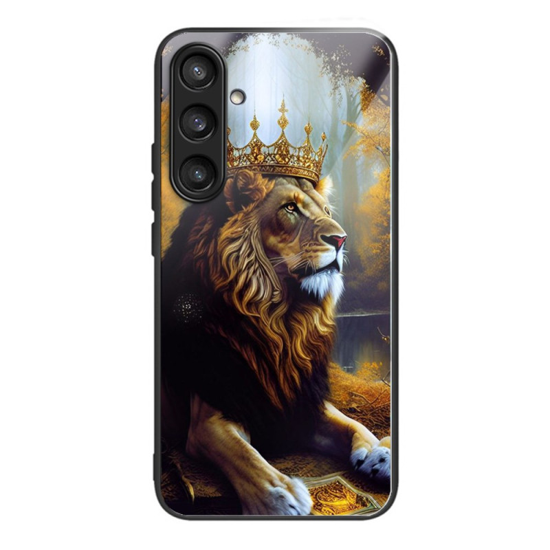 Samsung Galaxy S25 5G Tempered Glass Case Lion Crown Gold