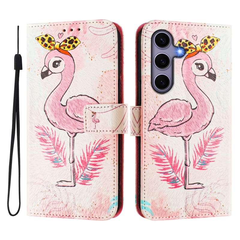 Samsung Galaxy S25 5G Pink Flamingo Strap Case