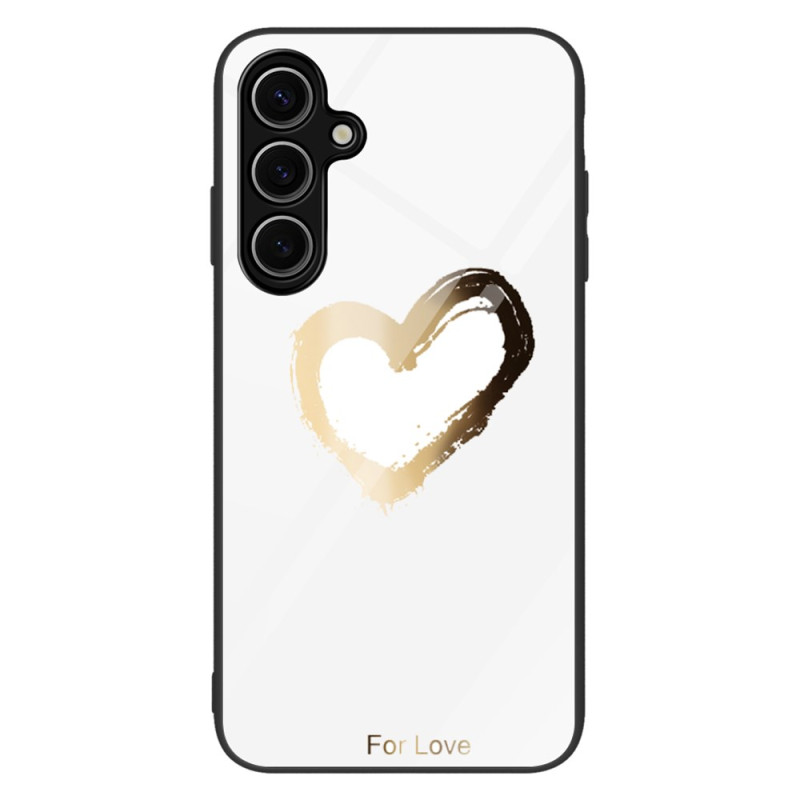 Samsung Galaxy S25 Plus 5G Hardcover Gold Heart on White Background