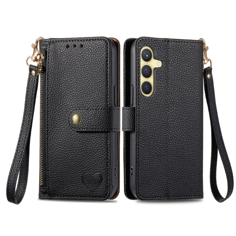 Samsung Galaxy S25 Plus 5G Leather Wallet Case with Anti-RFID Zipped Pocket