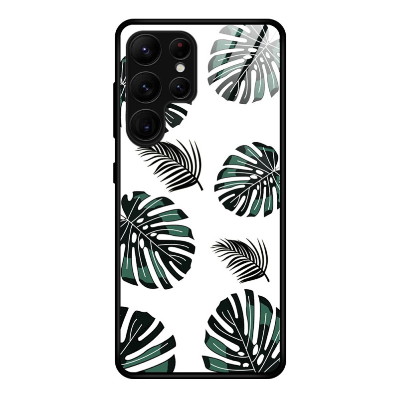 Samsung Galaxy S25 Ultra 5G Toughened Glass Case Leaf pattern