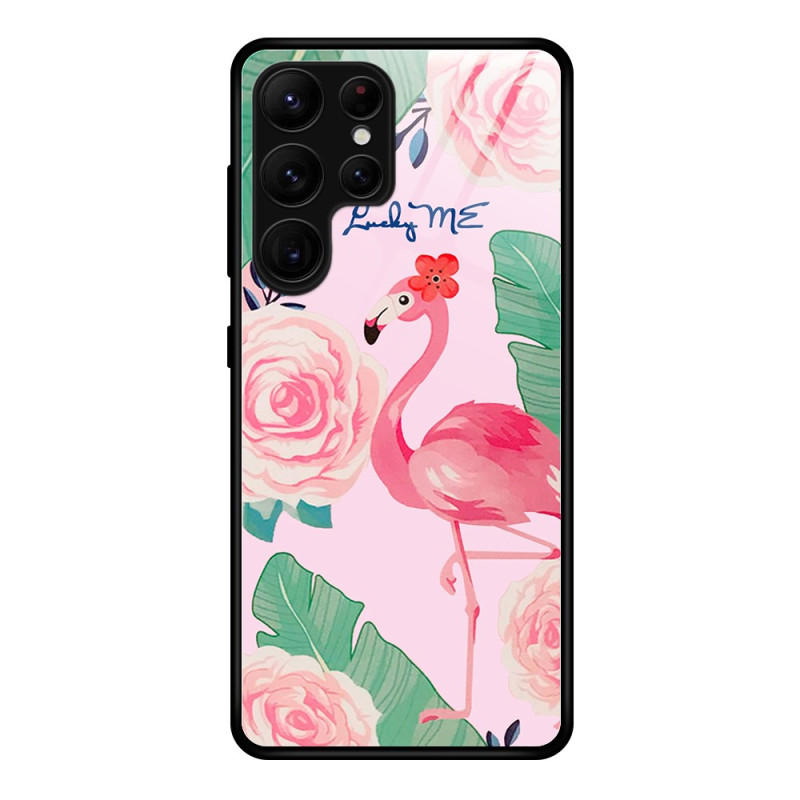 Samsung Galaxy S25 Ultra 5G Toughened Glass Case Pink Flamingo