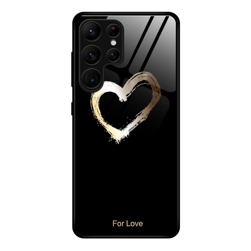 Samsung Galaxy S25 Ultra 5G Case Gold Heart on Black Background