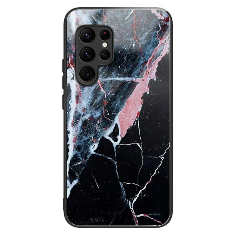 Samsung Galaxy S25 Ultra 5G Case Marble Tempered Glass Black and White