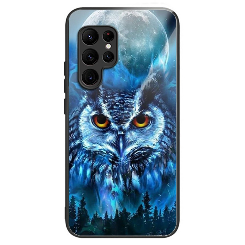 Samsung Galaxy S25 Ultra 5G Toughened Glass Case Owl and Moon