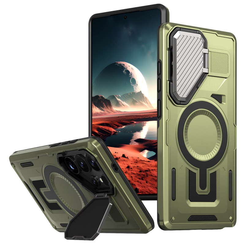 Samsung Galaxy S25 Ultra 5G Metal Effect Case with Lens Cover and Stand