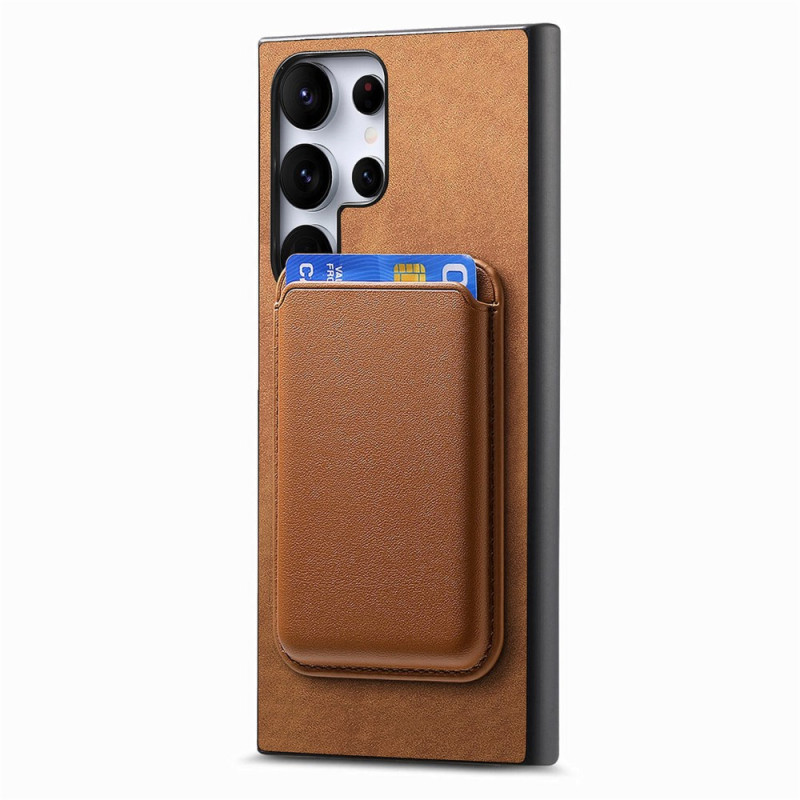 Samsung Galaxy S25 Ultra 5G Suede Style Case Magnetic Detachable Card Case