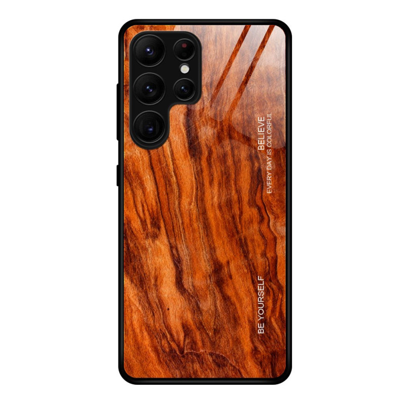 Samsung Galaxy S25 Ultra 5G Hardcover Wooden Glass Case